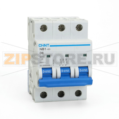 Выключатель автоматический 6 А, 6 кА, 3 полюса Chint NB1-63 