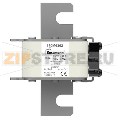 Предохранитель, 900 A, AC 690 В, 200 кА, size 3, 76x92x126 мм, aR, IEC Eaton FUSE 900A 690V 3EK 