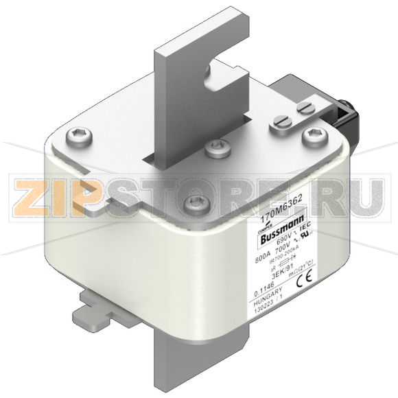 Предохранитель, 900 A, AC 690 В, 200 кА, size 3, 76x92x126 мм, aR, IEC Eaton FUSE 900A 690V 3EK 