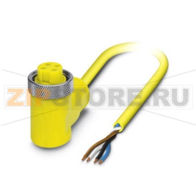 Кабель для датчика / исполнительного элемента Phoenix Contact SAC-4P- 4,0-400/MINFR 4-полюсн., ПВХ, желтый RAL 1021, свободный конец, к Гнездо угловой 7/8"-16UNF, А-кодирование, Длина кабеля: 4 м.Минимальный заказ: 1 шт.Упаковка: 1 шт.