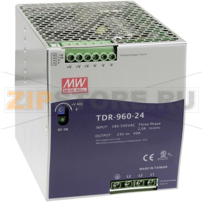 Блок питания на DIN-рейку, 48 В, 20 А, 960 Вт Mean Well TDR-960-48 