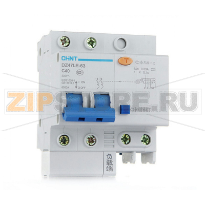 Дифавтомат 40 А, 6 кА Chint DZ47LE-63 