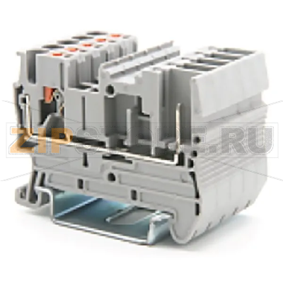 Клемма проходная Push-in, серая CHIKU RPV 2,5/1P 