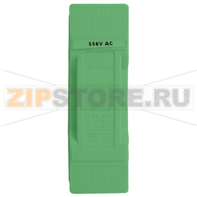 Держатель предохранителя, 32 A, AC 550 В, BS88/F1 Eaton SAFECLIP 32A BACK STUD CONNECTED GREEN 