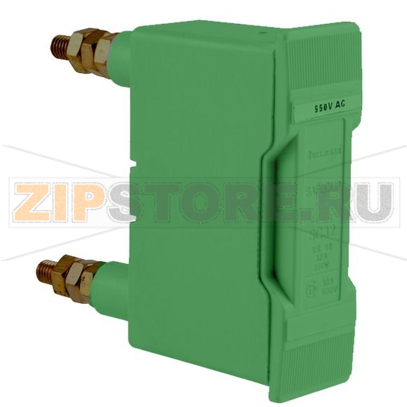 Держатель предохранителя, 32 A, AC 550 В, BS88/F1 Eaton SAFECLIP 32A BACK STUD CONNECTED GREEN 