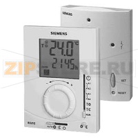 RDJ10RF/SET - Контроллер температуры в помещении (приёмник + передатчик) с 24-часовым таймером, большим дисплеем и задатчиком уставки Siemens RDJ10RF/SET