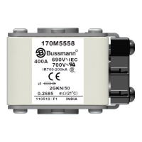 Предохранитель, 400 A, AC 690 В, 200 кА, size 2, 61x77x51 мм, aR, IEC UL Eaton FUSE 400A 690V