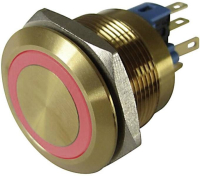 Кнопка антивандальная 250 В/AC, 3 А, 1 x выкл/вкл, без фиксации, IP65 TRU Components GQ22-11E/R/12V/G