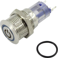 Кнопка антивандальная 250 В/AC, 3 А, 1 x выкл/вкл, без фиксации, IP40, 1 шт TRU Components LAS2-GQF-11E/G/12V/N