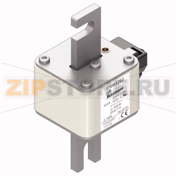 Предохранитель, 630 A, AC 690 В, 200 кА, DIN, 2, 61x77x138 мм, aR, DIN, IEC Eaton FUSE 630A 690 