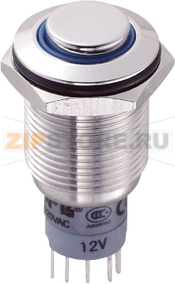 Кнопка антивандальная 250 В/AC, 3 А, 1 x вкл/вкл, без фиксации, IP67, 1 шт TRU Components LAS2GQH-11E/B/12V/S/P 