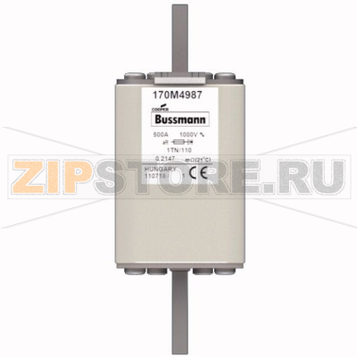 Предохранитель, 500 A, AC 1000 В, 150 кА, 1, 51x69x138 мм, aR, DIN, IEC Eaton FUSE 500A 1000V 1 