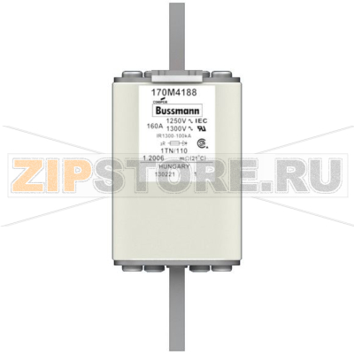 Предохранитель, 160 A, AC 1250 В, 100 кА, size 1, 53x66x138 мм, aR, DIN, IEC Eaton FUSE 160A 12 