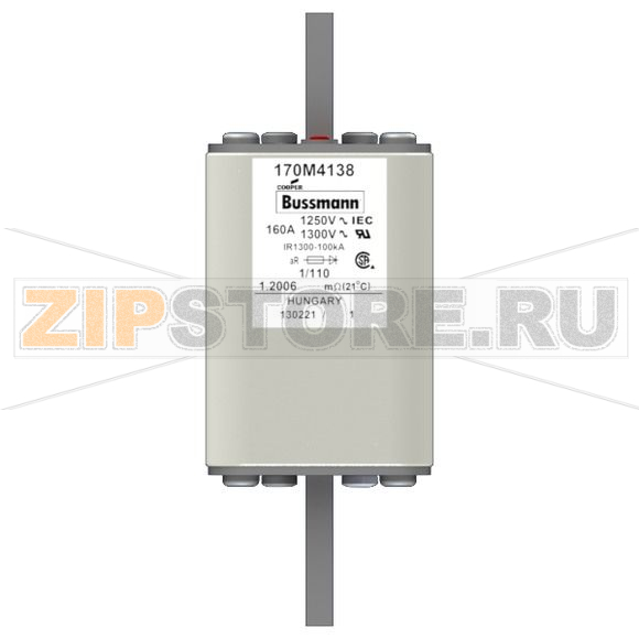 Предохранитель, 160 A, AC 1250 В, 100 кА, size 1, 53x66x138 мм, aR, DIN, IEC Eaton FUSE 160A 12 