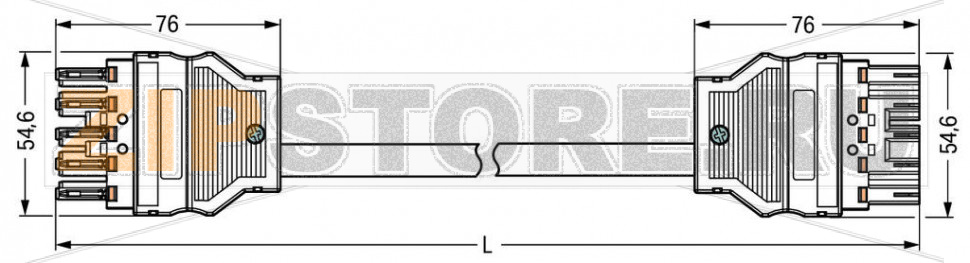 Кабель межблочный; Eca; розетка - штекер; 5-полюсов; код. L; H05VV-F 5G 1,5 мм; 7 m; 1,50 mm; темно-серые Wago 771-8985/006-704 Protected against mismating and maintenance-free...