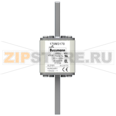 Предохранитель, 450 A, AC 690 В, 200 кА, size 1, 45x45x134 мм, aR, DIN, IEC Eaton FUSE 450A 690 