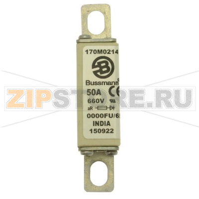 Предохранитель, 50 A, AC 660 В, 200 кА, size 0000, 18x19x80 мм, aR, UL Eaton FUSE 50A 660V 0000 