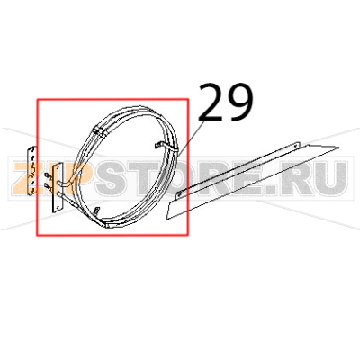 Circ. heat. element D=230, 3 turns, H46, 2900 W Unox XF 130 Circ. heat. element D=230, 3 turns, H46, 2900 W Unox XF 130Запчасть на деталировке под номером: 29