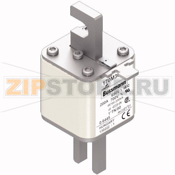 Предохранитель, 200 A, AC 690 В, 200 кА, DIN 1, 45x58x104 мм, aR, DIN, IEC Eaton FUSE 200A 690V 