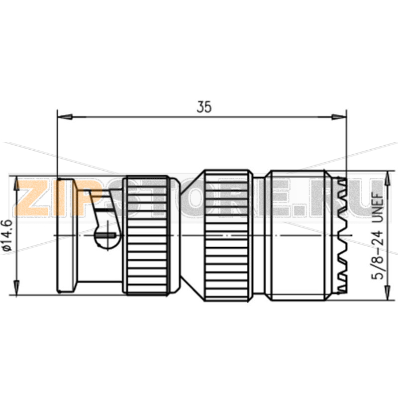 Разъем коаксиальный, гнездо UHF, штекер BNC, 1 шт Telegärtner J01008A0803 