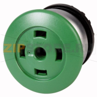 Кнопка грибовидная, RMQ-Titan, без фиксации, зеленая, без кнопочной панели Eaton M22-DP-G-X