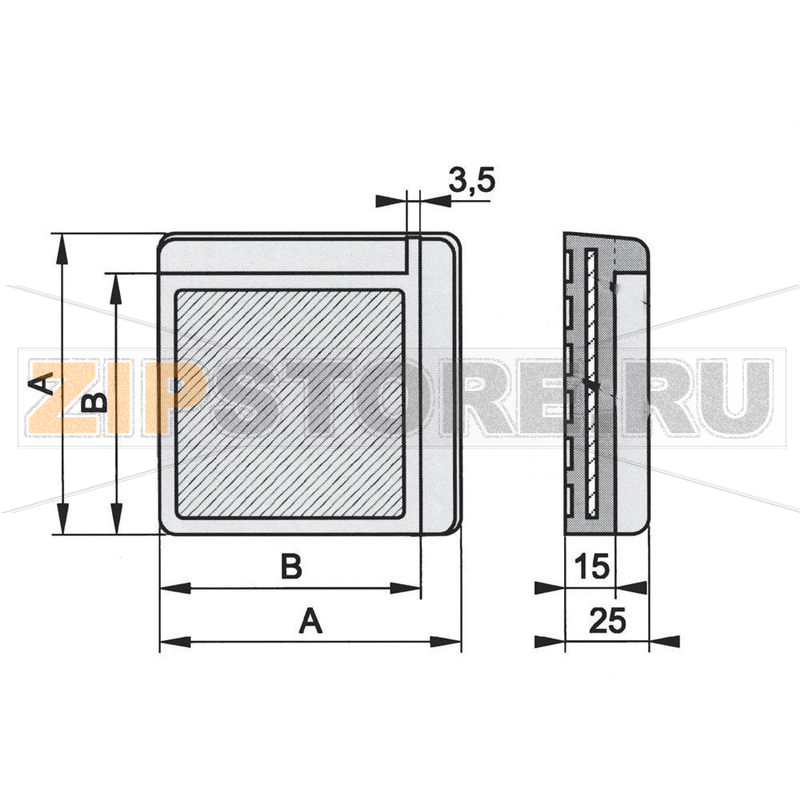 Уголок демпфирующий, серый, 75х75х25 мм, 1 шт PB Fastener 121845 