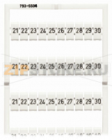 Маркировочная карта WMB; в картах; МАРКИРОВАНО; 21 ... 30&10X; растягиваемые 5 - 5,2 мм; Горизонтальная маркировка; с креплением на защелке; белые Wago 793-5504
