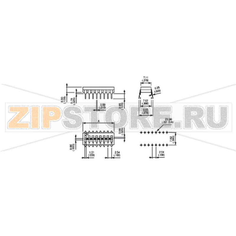 Переключатель DIP, 8 контактов, 1 шт APEM IKD0803000 