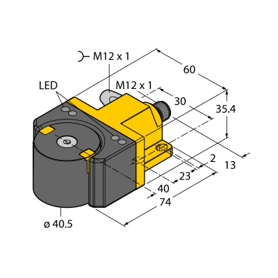 Датчик индуктивный (угловой) Turck RI360P1-DSU35-CNX4-2H1650 