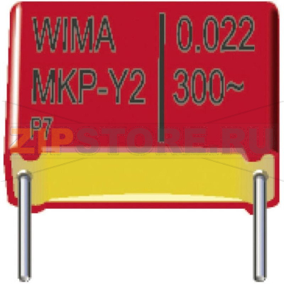 Конденсатор помехоподавляющий 2200 пФ, 300 В/AC, 20 %, 10 мм, 13x4x9.5 мм Wima MKY22W12203D00KSSD-1 