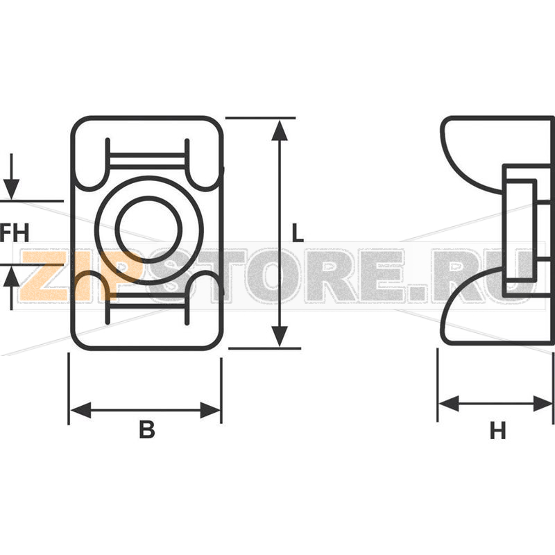 База монтажная на винтах, черная, 1 шт HellermannTyton KR8G5-HS-BK-С1 