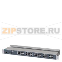 SCALANCE XR328-4C WG; managed IE switch; 19" rack; 24 x 10/ IEC 62443-4-2 certified; 100/1000 Mbps electrical ports; 4 x 1000 Mbps combo ports electrical or optical; LED diagnostics; reset button; console port; PROFINET device; network management function