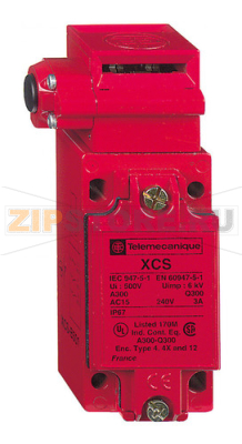 Реле предохранительное 300 В, 10 А, 2 НЗ, НО, 3 полюса, IP67 Schneider Electric XCSB703 