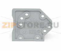 End plate; 1.5 mm thick; snap-fit type; gray Wago 745-100