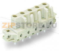 MCS MIDI Розетка под пайку THT; 0.6 x 1.0 mm solder pin; угловые; 100% защита от неправильного подсоединения; зажимное кольцо; Шаг контактов 7,5 мм; 12-пол.; светло-серые Wago 722-742/031-000