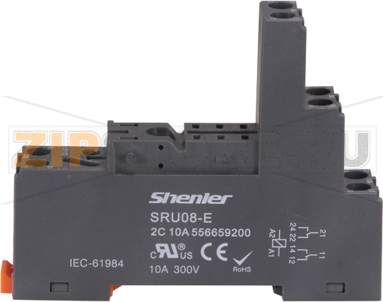 Розетка для 2 контактных реле RFT, 10A Shenler SRU08-E 