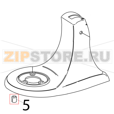 Foot KitchenAid 5K45SSEWH Foot KitchenAid 5K45SSEWHЗапчасть на деталировке под номером: 5