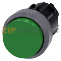 АКТУАТОР КНОПКИ, 22MM, КРУГЛ., ПЛАСТИК С МЕТАЛЛИЧЕСКИМ ФРОНТАЛЬНЫМ КОЛЬЦОМ, КНОПКА ЗЕЛЁНАЯ ВЫСТУПАЮЩАЯ БЕЗ ФИКСАЦИИ, С ГРАВИРОВКОЙ ЛАЗЕРОМ, КАСТОМИЗИРОВАННАЯ МАРКИРОВКА ИЛИ ГРАФИЧЕСКИЕ СИМВОЛЫ В СООТВЕТСТВИИ С ВЫБОРОМ В КОНФИГУРАТОРЕ SIRIUS ACT (CIN) Siem