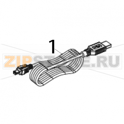Кабель mini USB TSC Alpha-4L Кабель mini USB для принтера TSC Alpha-4LЗапчасть на деталировке под номером: 1