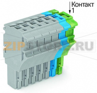 1-проводниковая розетка; 2,5 мм; 8-пол.; 2,50 mm; серые, синие, желто-зеленые Wago 2022-108/000-038
