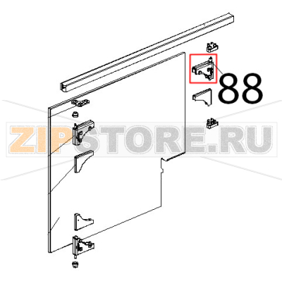 Cerniera inf. alluminio vetro int. Unox XVC 204 Cerniera inf. alluminio vetro int. Unox XVC 204Запчасть на деталировке под номером: 88