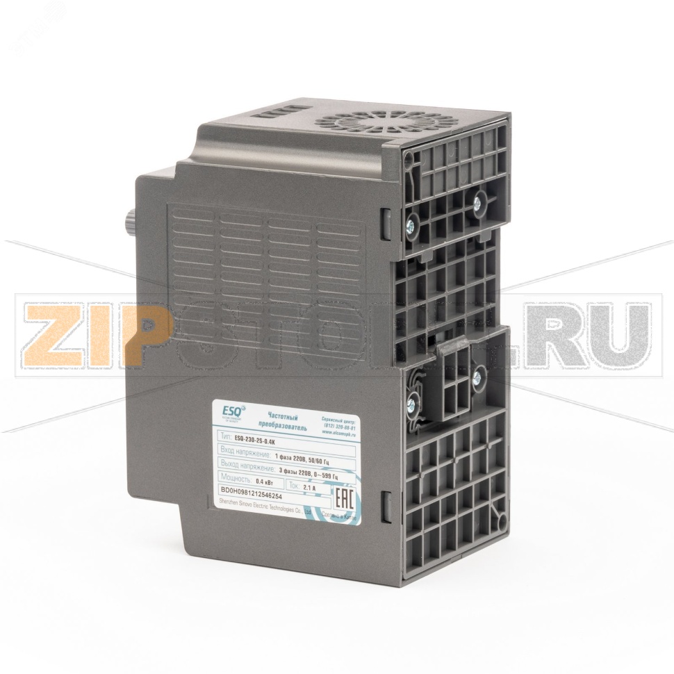 Преобразователь частоты 0.4 кВт, 220 В, 0-599 Гц, IP20 ESQ 08.04.304417 