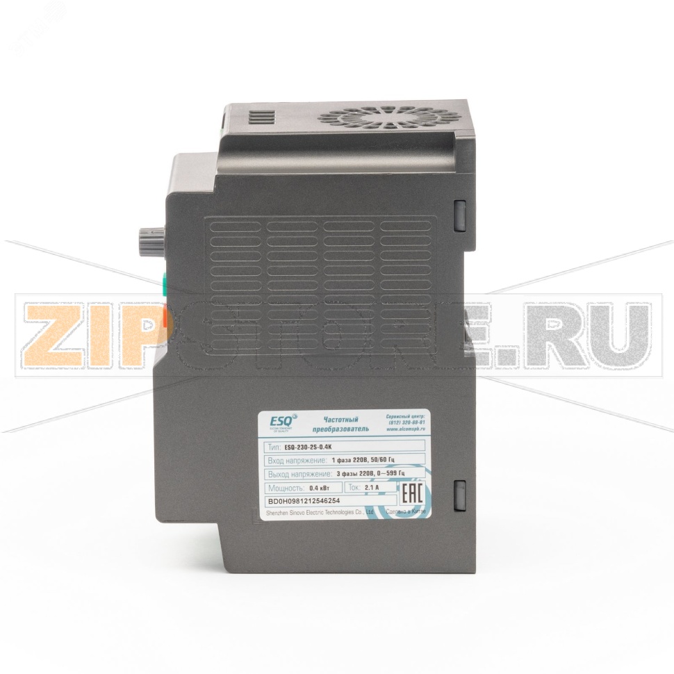 Преобразователь частоты 0.4 кВт, 220 В, 0-599 Гц, IP20 ESQ 08.04.304417 