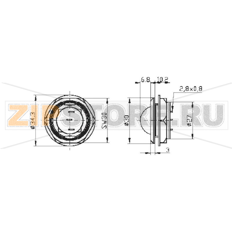 Лампа светодиодная 24 В/DC, 24 В/AC, индикаторная, синяя Signal-Construct LDC20424 