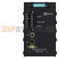 Сериальный конвертер RMC20 для особых условий эксплуатации, 1 сериальный порт RS232, 1 сериальный порт RS485/RS422, 1 сериальный оптический порт Siemens 6GK6002-0AC0.-....
