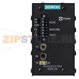 Сериальный конвертер RMC20 для особых условий эксплуатации, 1 сериальный порт RS232, 1 сериальный порт RS485/RS422, 1 сериальный оптический порт Siemens 6GK6002-0AC0.-.... 