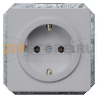 DELTA PROFIL СЕРЕБРЯНЫЙ РОЗЕТКА SCHUKO 10A DC/16А AC 250В C ЗАЩИТНЫМ КОНТАКТОМ С БЕЗРЕЗЬБОВЫМИ КОНТАКТНЫМИ ЗАЖИМАМИ ЭЛ.-МЕХАНИЧ. ЧАСТЬ Siemens 5UB1467