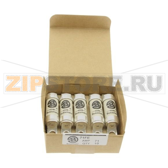 Предохранитель, 71 A, AC 690 В, DC 500 В, 200 кА, BS88, 19x77 мм, aR, BS Eaton 71A 690V AC TYPE T 