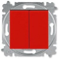 Переключатель двухклавишный, красный ABB 2CHH595245A6065