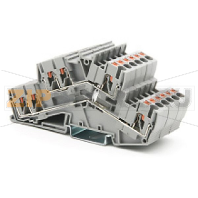 Клемма проходная Push-in, серая CHIKU RPVTT 2,5S-TWIN-PV 